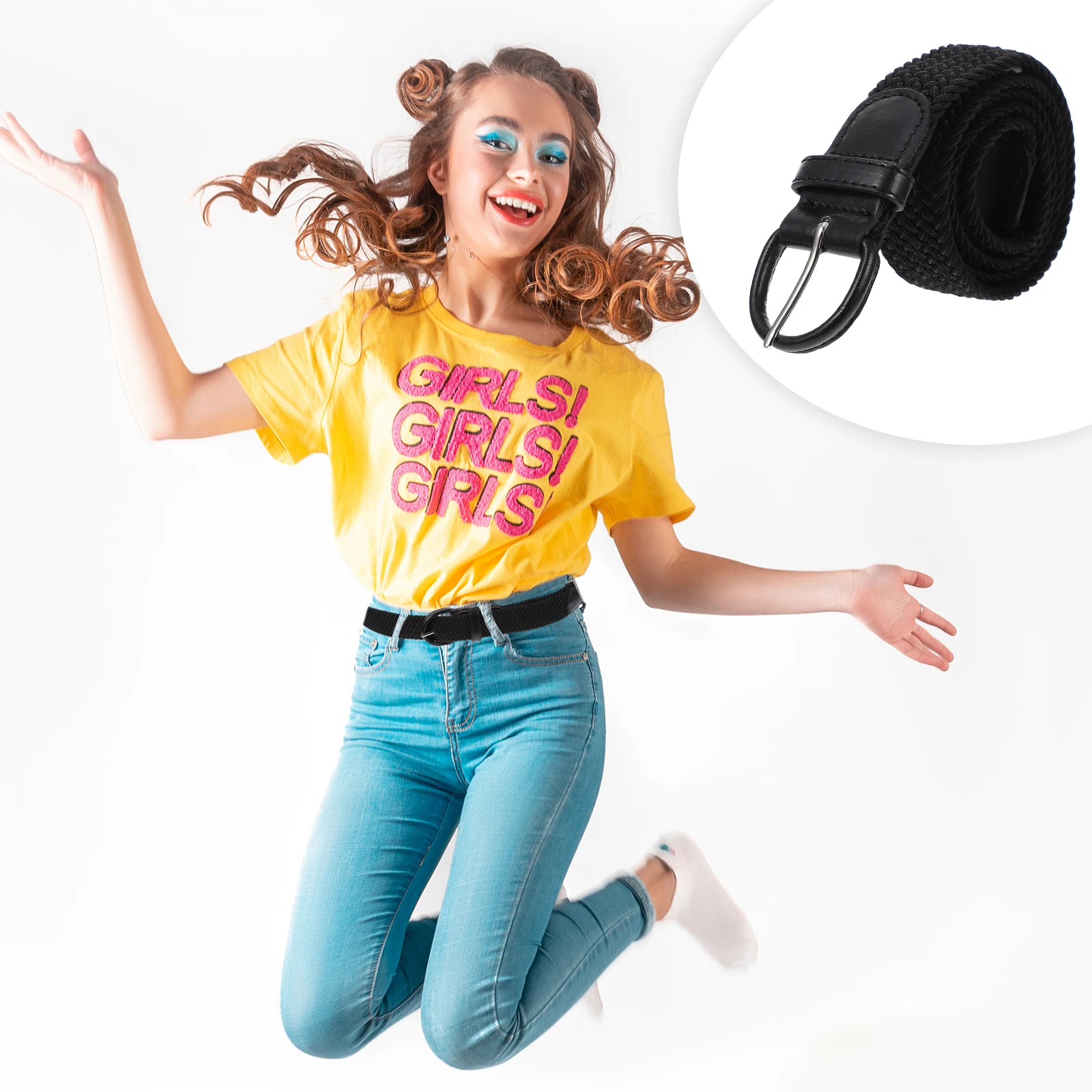 

Elastic Waist Belt Fashion Women Student Daily Use Chic Durable Non Fading Lightweight Party Holiday