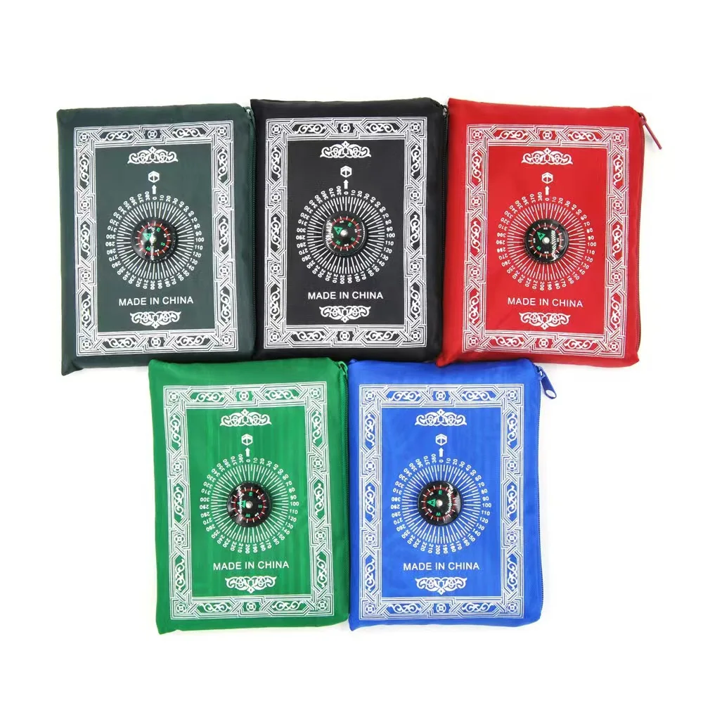 1pcs Portable Prayer Pocket Prayer Rug Islamic Gift Muslim Waterproof Praying Rug with Compass Travel Praying Blanket 110*60cm