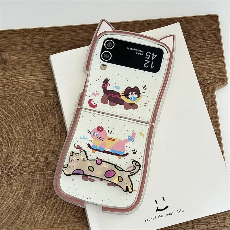 Sausage Cat Dog Phone Case for Samsung Galaxy Z Flip 6 5 4 3 Protective Back Cover for ZFlip4 ZFlip5 ZFlip6 Case