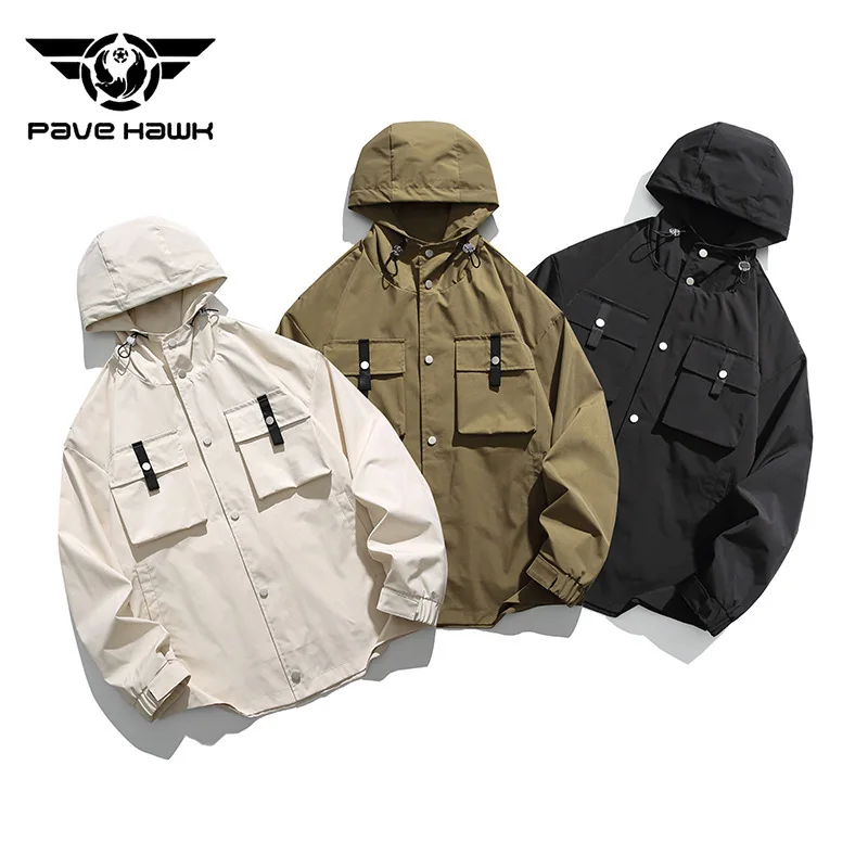 2023 New Large Pocket Charge Jacket Men Women Outdoor Sports Windproof Hooded Coat Hiking Camping Climbing Cycling Jackets