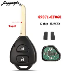 Jingyuqin zamiennik 89071-0F060 zdalny kluczyk samochodowy 433MHZ G Chip do Toyota verso TOY47 Blade 2 przyciski brelok