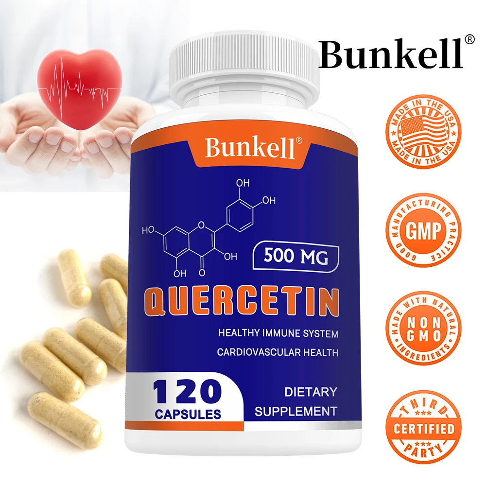 

Natural Quercetin Supplement 500 Mg - Supports Heart, Immune Health and Energy Levels - Non-GMO, Gluten-Free, Vegetarian