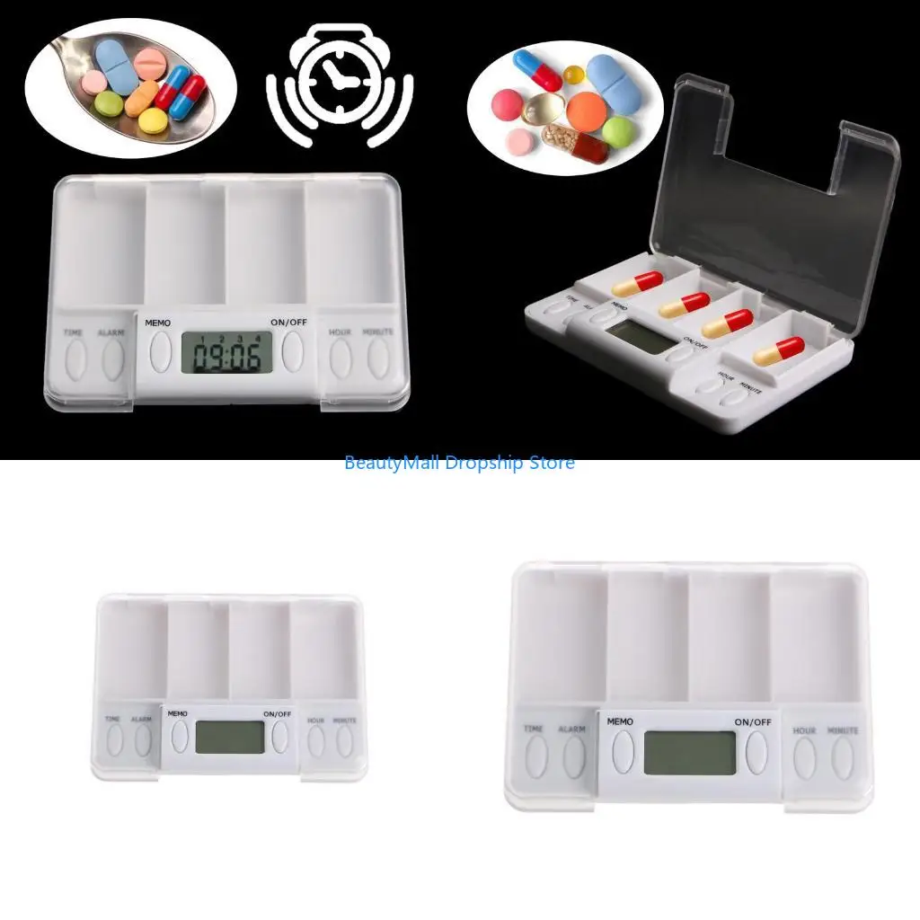 40JD Pills Reminder Alarm Timer Electronic Box for Case 4 Grids