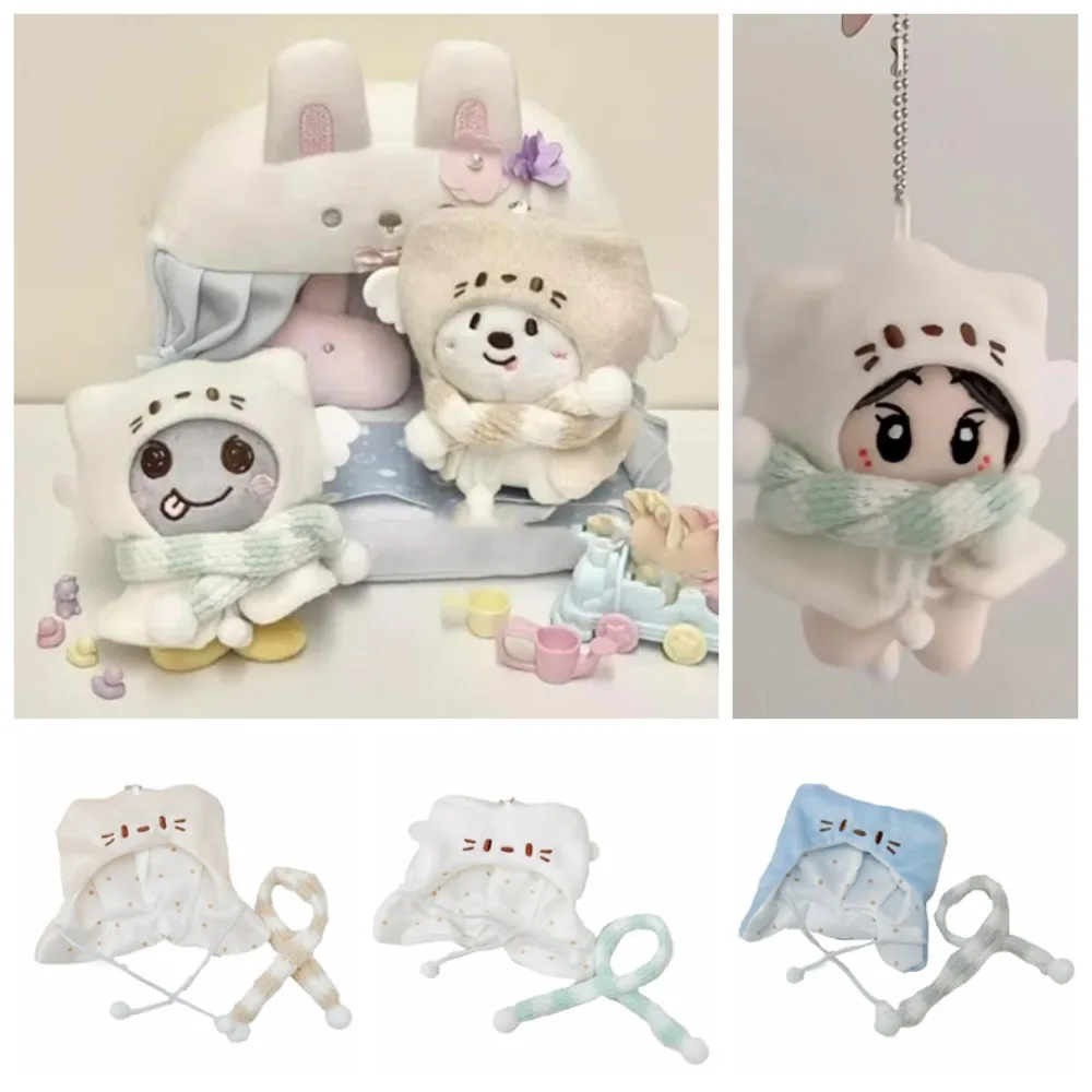 

Плащ с котенком, 10 см, хлопковая кукольная одежда, костюм, шарф, одежда для куклы, наряд, милая кукла с героями мультфильмов, набор нарядов, хлопковая кукла 10 см