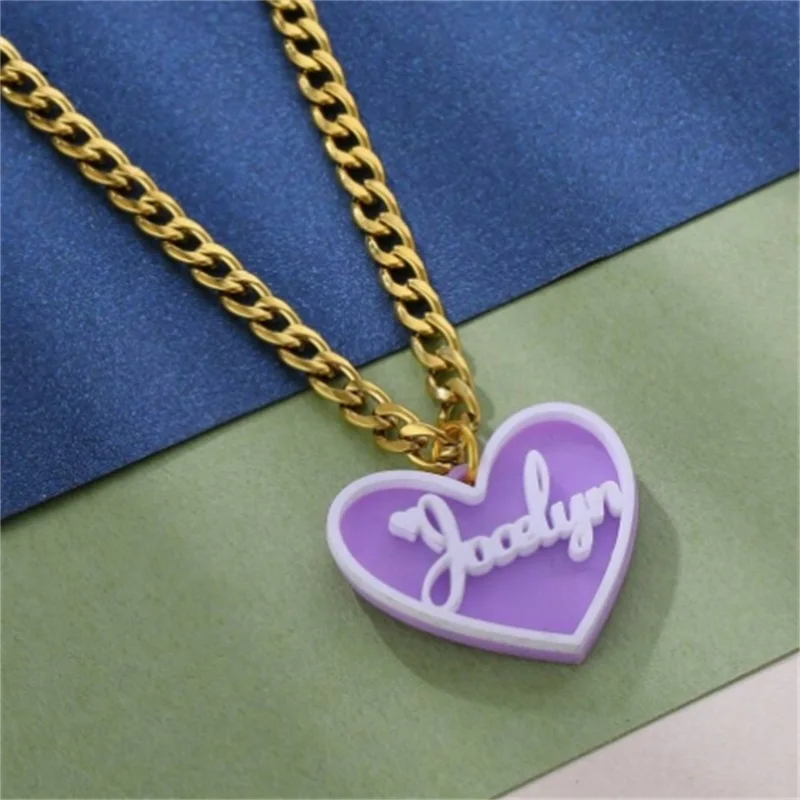 Customized Dual Color Acrylic 3D Cuban Chain Necklace Personalized Men's And Women's Fashion Accessories Jewelry Gifts