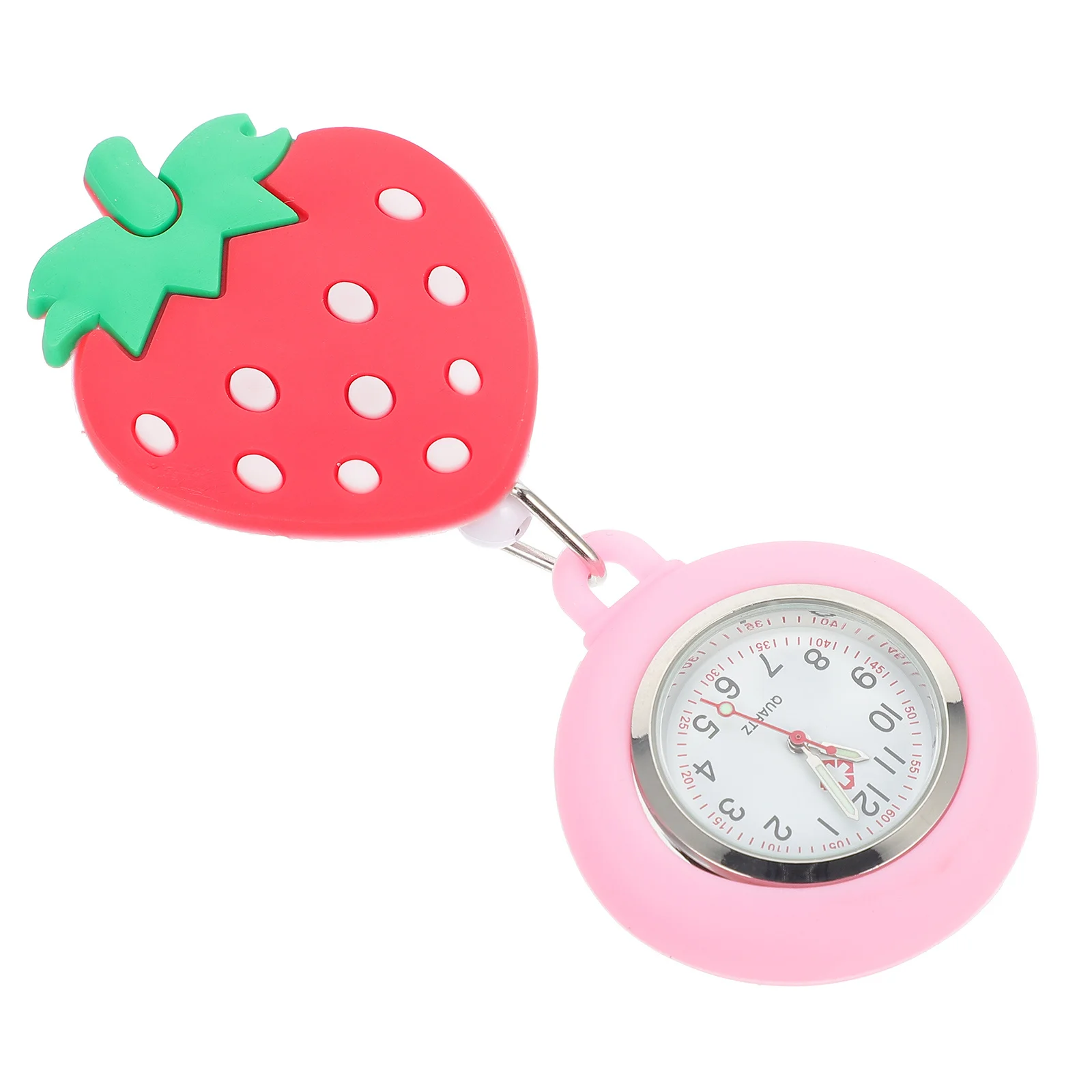 1pc Nurse Stretchable Chest For Timing Doctors Nurses Cartoon Cartoon Strawberry Pocket Hanging Watch Timing Pocket Watch