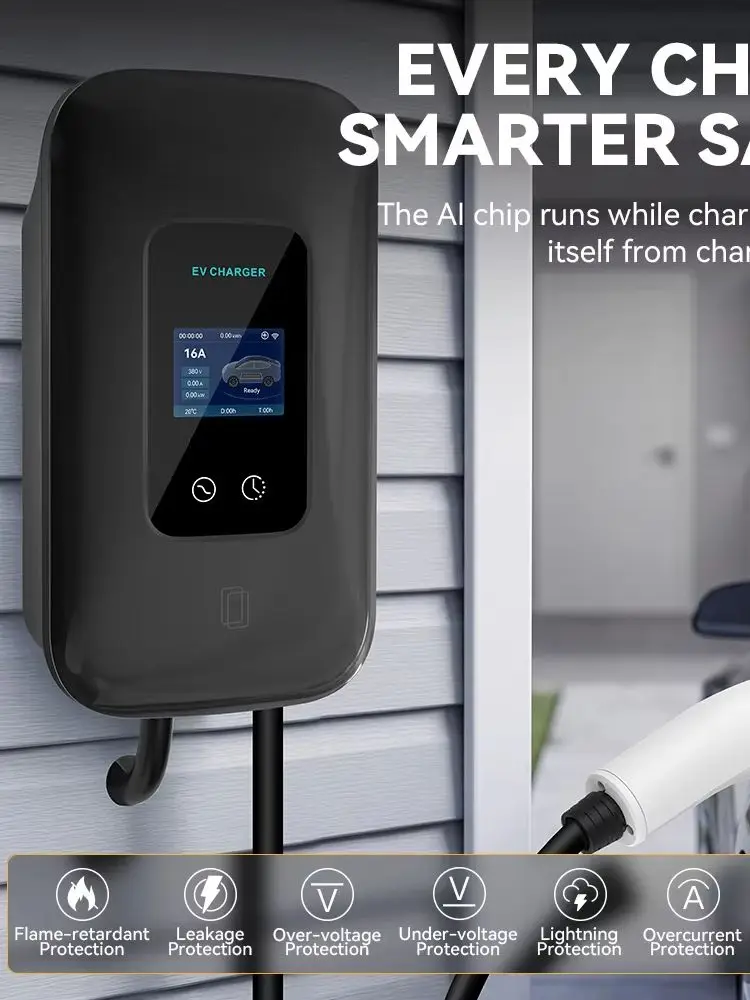 JDMEX 7KW / 11KW / 22KW Typ2 EV-Ladestation 5M Kabel IEC62196-2 16A / 32A Elektroauto-Ladegerät EVSE Wallbox Mit APP-Steuerung