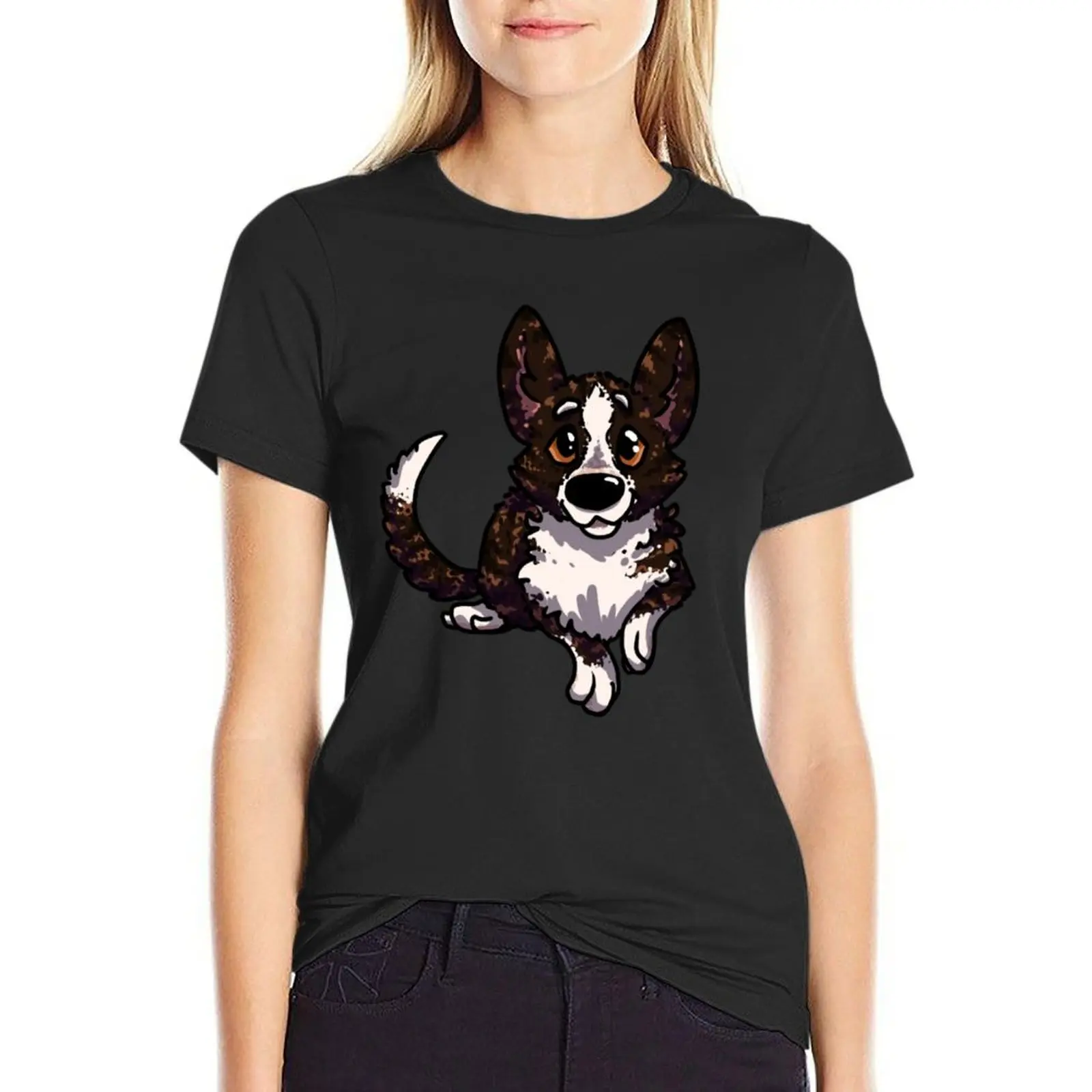 Kardigan Corgi! T-shirt odprawy cute tops pot plus size t-shirty dla kobiet luźny krój