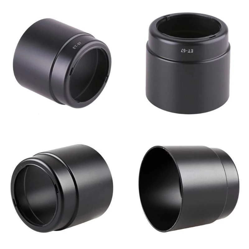 E8BA et67 ABS Sunshade Lens Shade لـ EF 100mm f/2.8 Macro Lens Hound Guard يحمي مرة أخرى الضوء غير المرغوب فيه