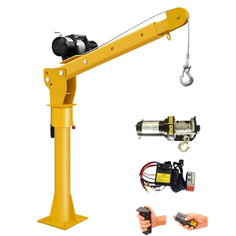 

500KG Household Electric Hoist Wall Bracket Crane 12V 24V Portable Small Lifting Crane For Home Decoration