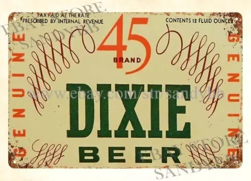 1930s Dixie 45 Beer DIXIE BREWING NEW ORLEANS LOUISIANA metal tin sign bar desig