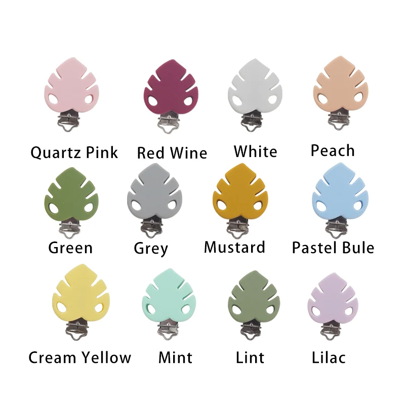 

Chenkai 20PCS BPA Free DIY Silicone Leaf Teether Clip Baby Animal Pacifier Dummy Nursing Soother Sensory Toy Gift Accessories