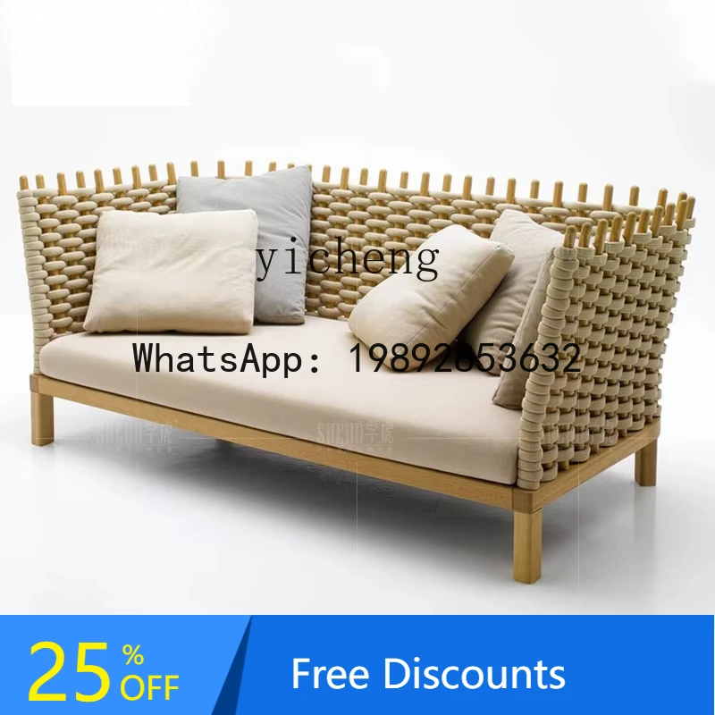 

Outdoor Wooden Ball Garden Sofa Sunshine Room Outdoor Balcony Leisure Single Double Woven Furniture