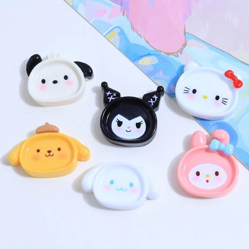 1Pcs Cartoon Cartoon Sanrio Animals Plates Style Hairpin Earrings Pendant Scrapbook Craft Diy Miniature Ornament Accessories