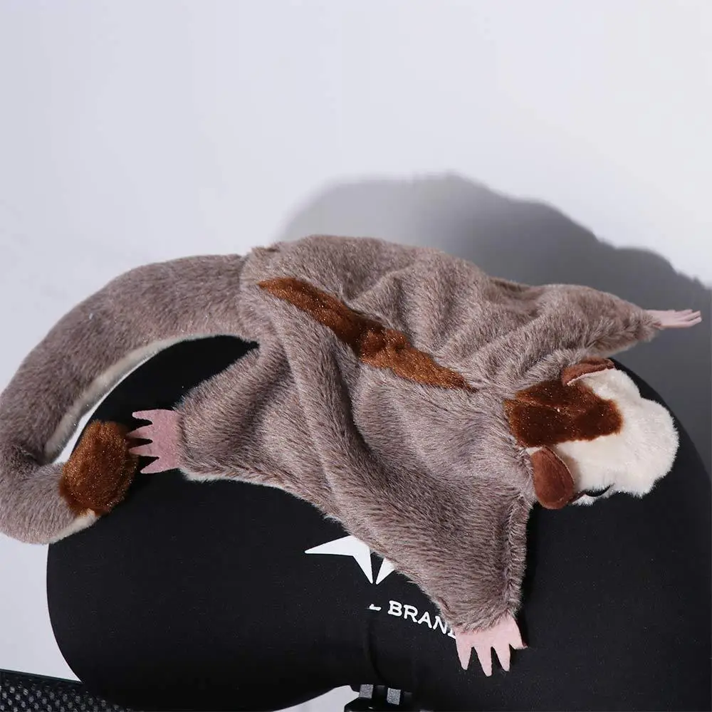 Funny Magnetic Sugar Glider Stuffed Simulation Flying Animal Cotton Brown Soft Australian Flying Squirrel Room Decor
