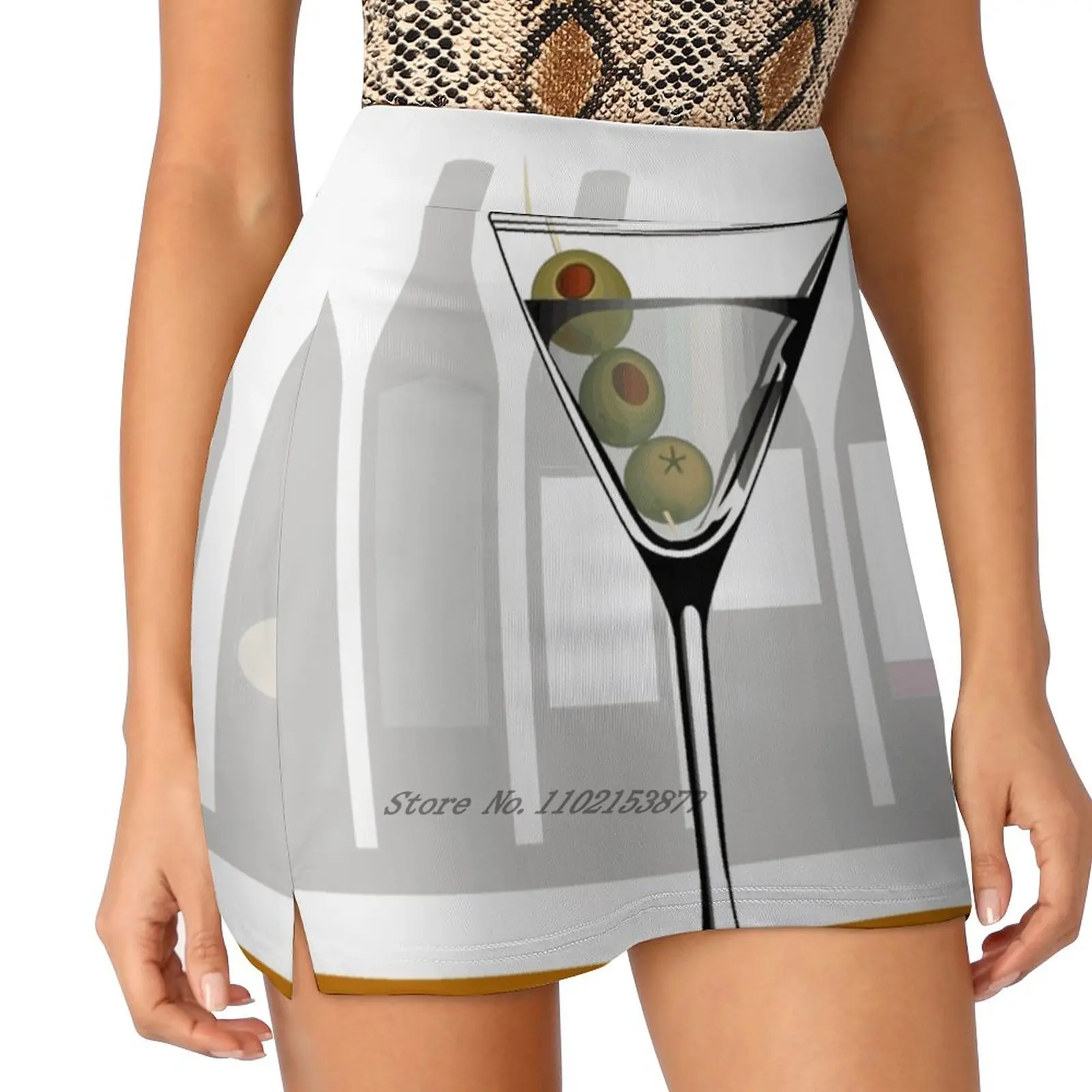 Aperitif Cocktail New Women Skirts Double-Layer Printed Short Dress Mini Sport Skirt Aperitif Aperitif Cocktail Drink Vodka Gin