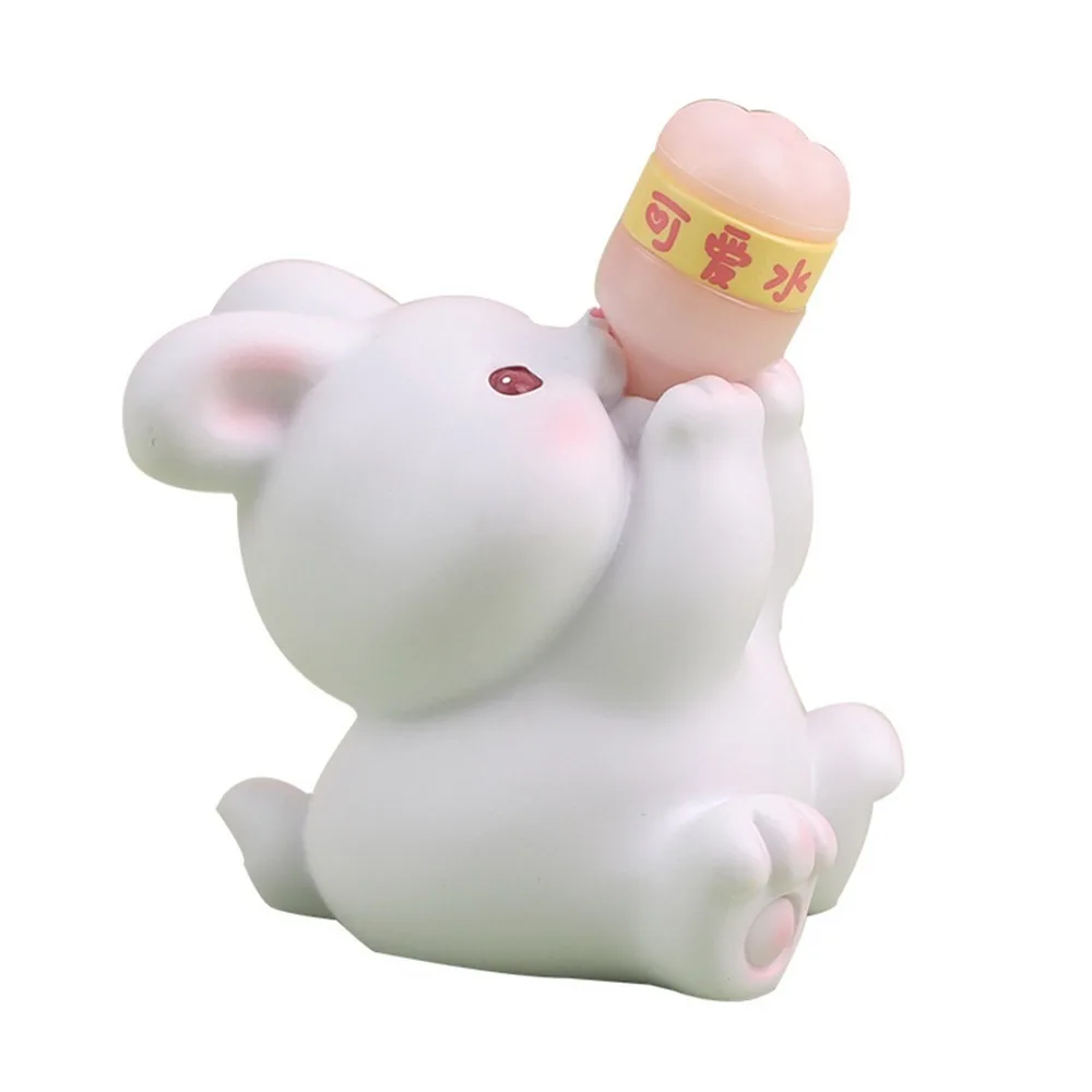Resin Mini Animal Figurine Small Size Car Accessory Cute Animal Ornament Drinking Coke Pose Animal Cake Topper Car Interior