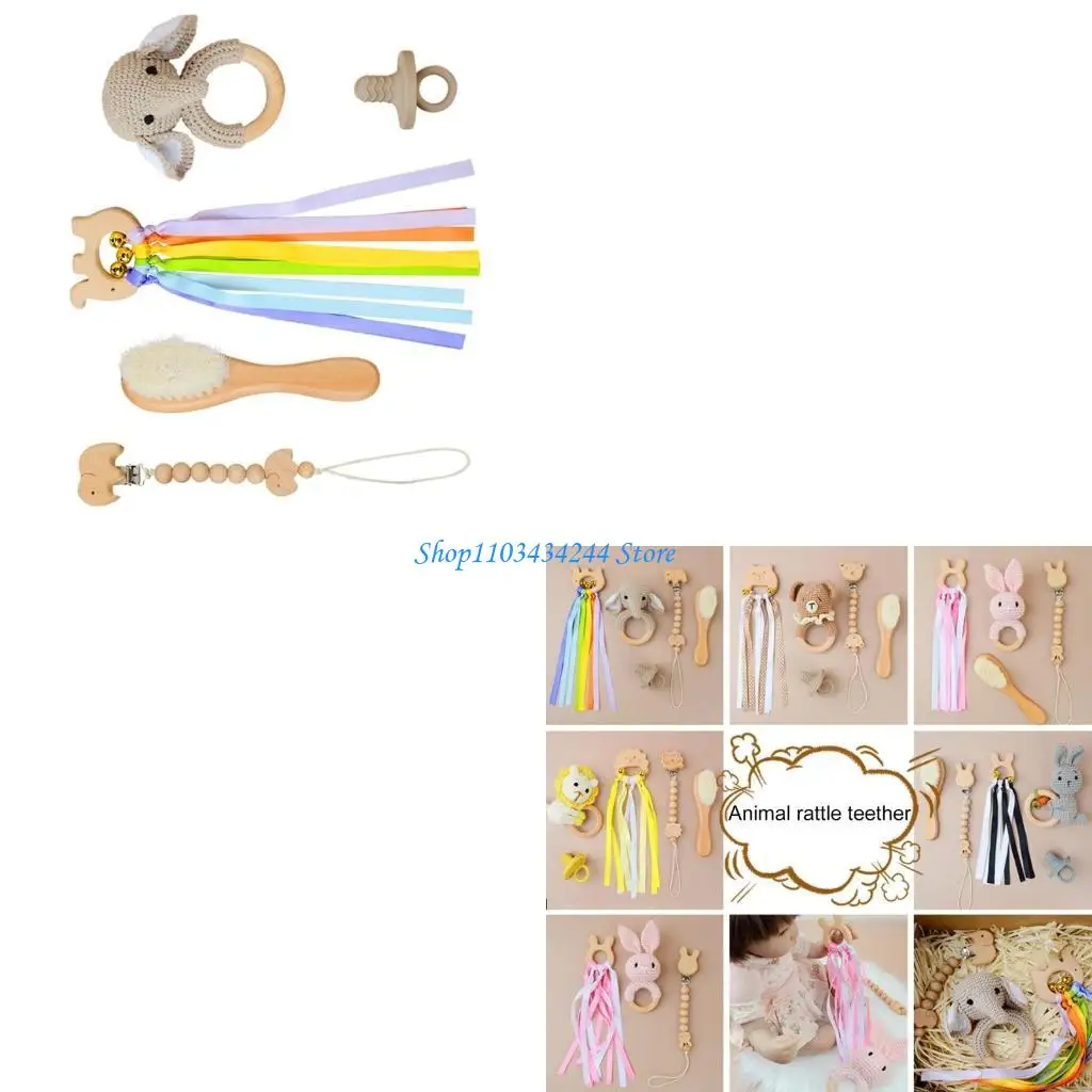 

Baby Rattles & Teether set Crochet Animal Designs Soft Crochet Animal Toy set for Teething Comfort & Play Time Fun