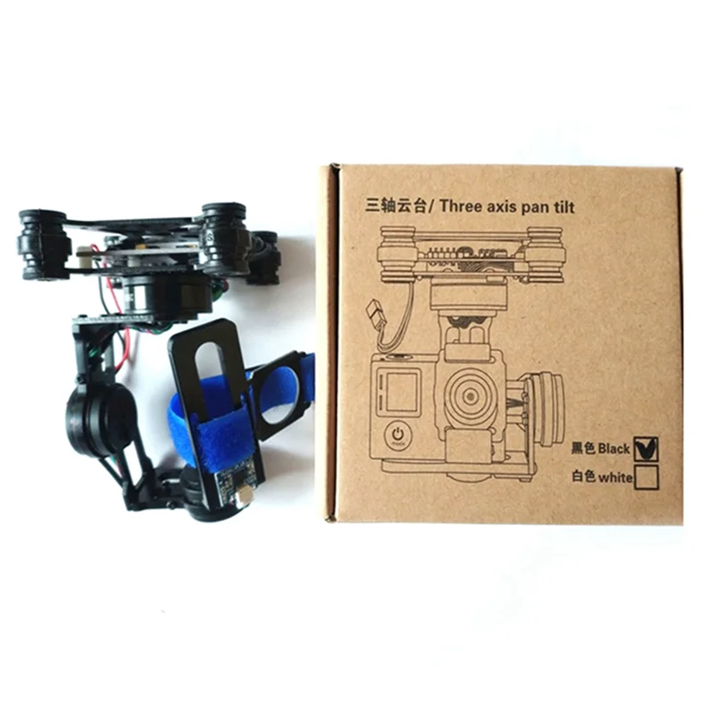 AT41 Moduł Gimbala SCT Hawkeye do FPV, 2-osiowy Gimbale, 3-osiowy Gimbale 2D Bezszczotkowy, Łatwa Instalacja, Srebrny