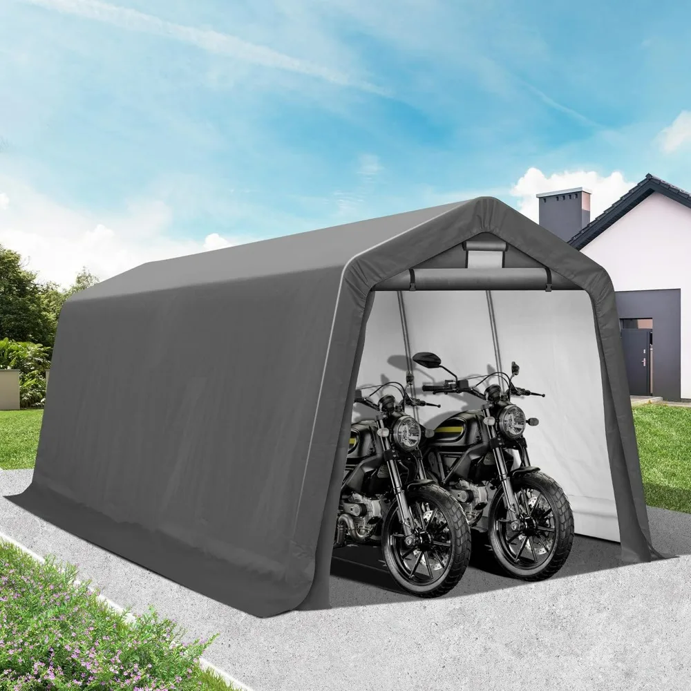 

8' x14'Outdoor Storage Shelter Shed- Heavy Duty Storage Tent with Roll-up Ventilated Windows,Portable Garage Zipper Storage shed