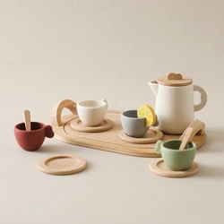 Children Low Tea Silicone Tea Set Kid Montessori Toy Afternoon Tea Teathings Toys Kids Cosplay Play House Educational Toys Gifts