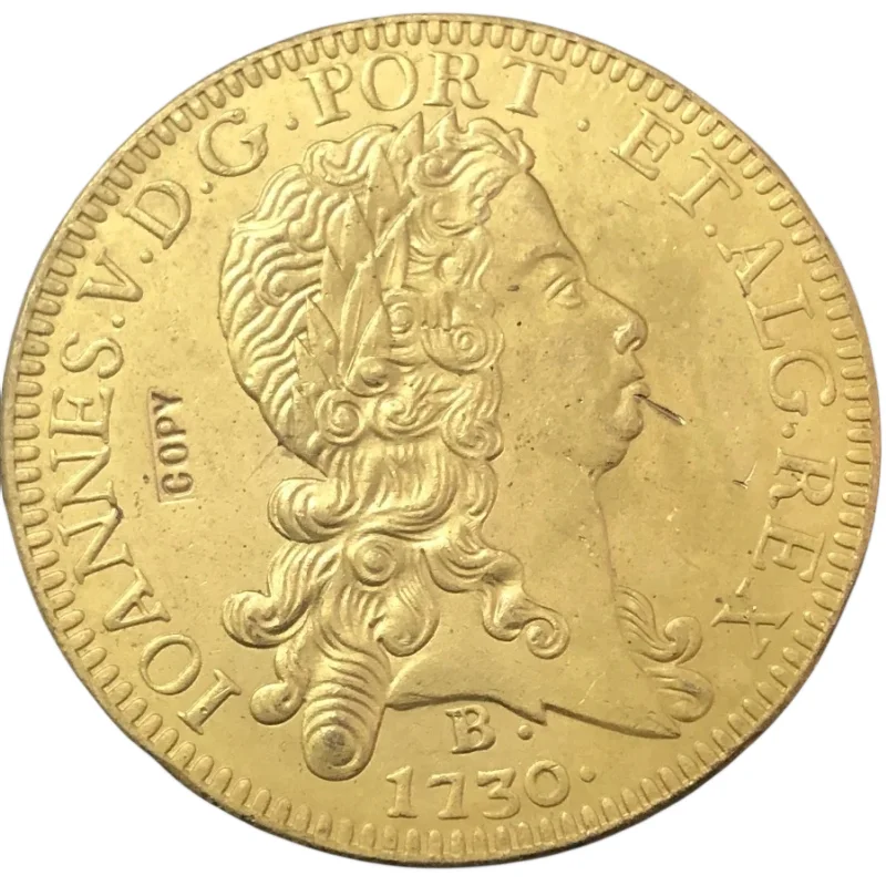 Nizza 1730 B Brasilien 12800 Reis-Joao V Kopie 22 K Gold Münze