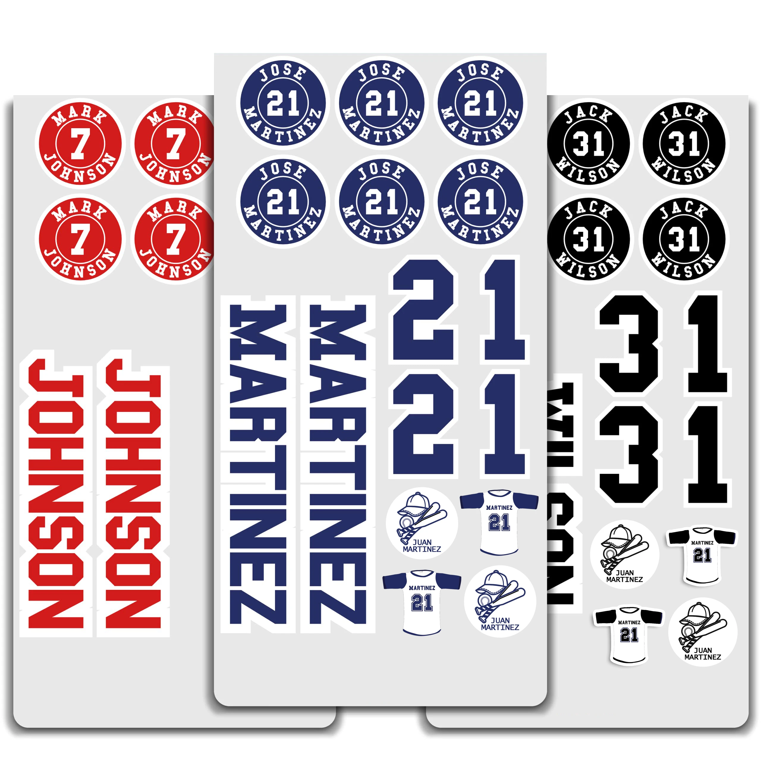 Custom Baseball Helmet Sticker Set - Personalized Decals for Bats, Softball Bats, Helmets, Bat Knobs & More - Individual