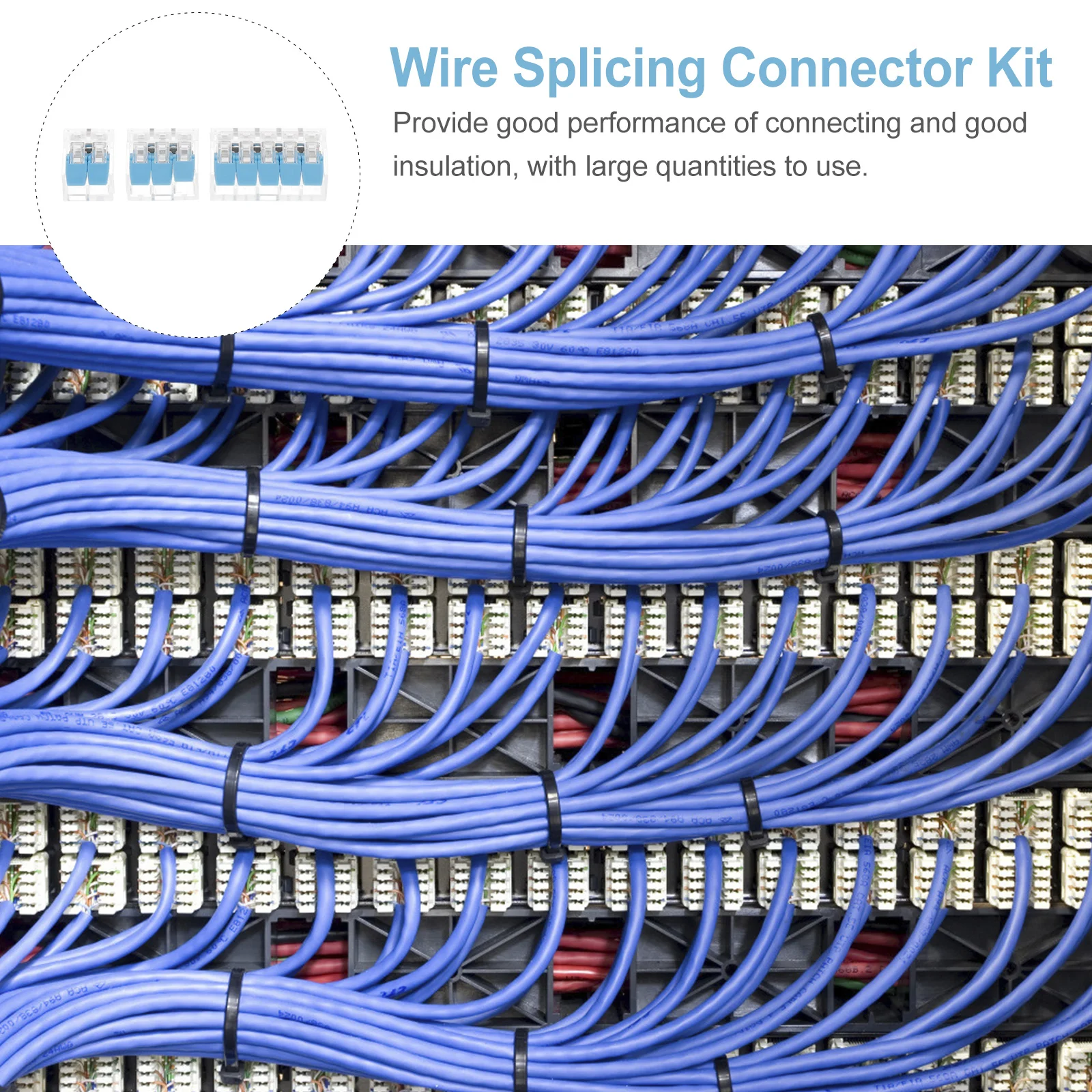 

75Pcs Lever Wire Connector Set Premium Electrical Wiring Compact Splicing Tool Kit Transparent Cover Insulation Wire Connection