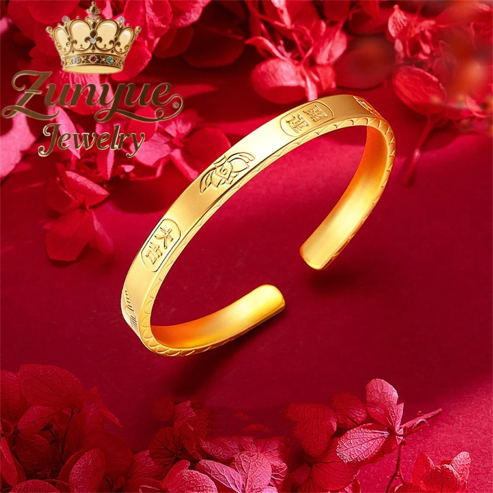 

Sand Gold Jewelry Ancient Inheritance Lotus Bracelet Light Luxury Senior Good Luck Bracelet Fashion Fine Jewelry Charms Elegant