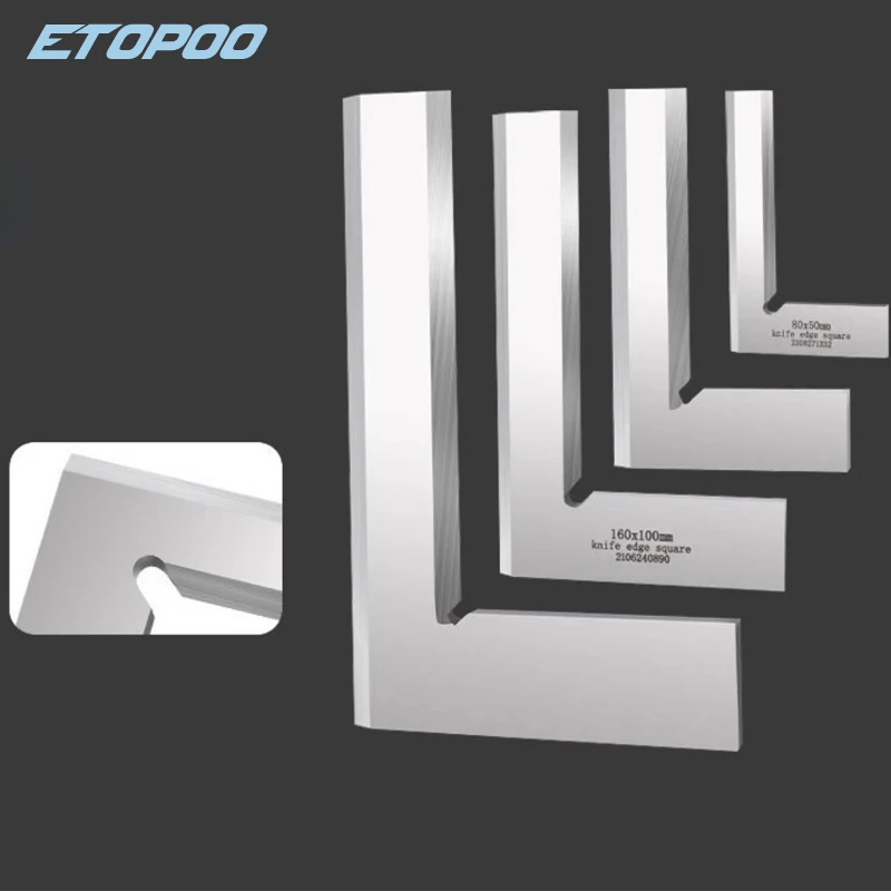 63x40mm 80x50mm125x80mm Precision Knife Edge Square Ruler 90 Degree Right Angle Ruler Engineer MeasuringTool
