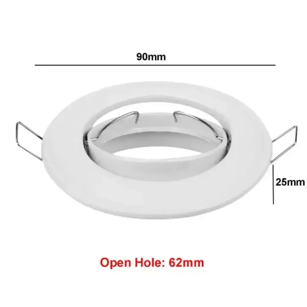 5/10 PCS Cut-out 62mm Recessed LED Spot Ceiling Light Frame Round Fixture Holder Adjustable for MR16GU10 Bulb Holder Black/White