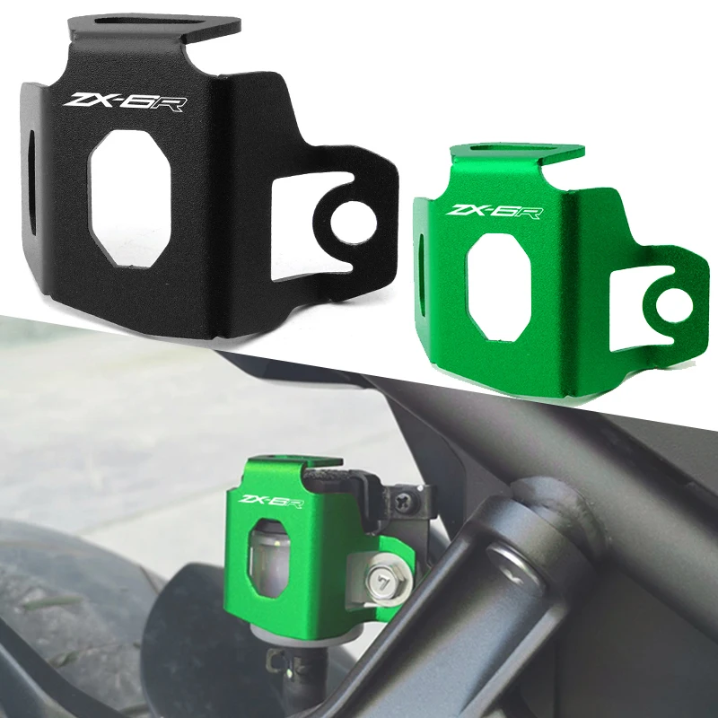 

FOR KAWASAKI ZX6R 2000-2025 NINJA ZX-6R 2024 Motorcycle CNC Rear Brake Fluid Reservoir Guard Cover Protector Oil Cup Guard
