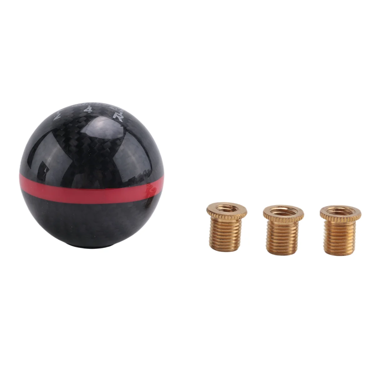 Mugen Carbon Fiber Manual Transmission 5 Speed Racing Gear Shift Knob Round Red