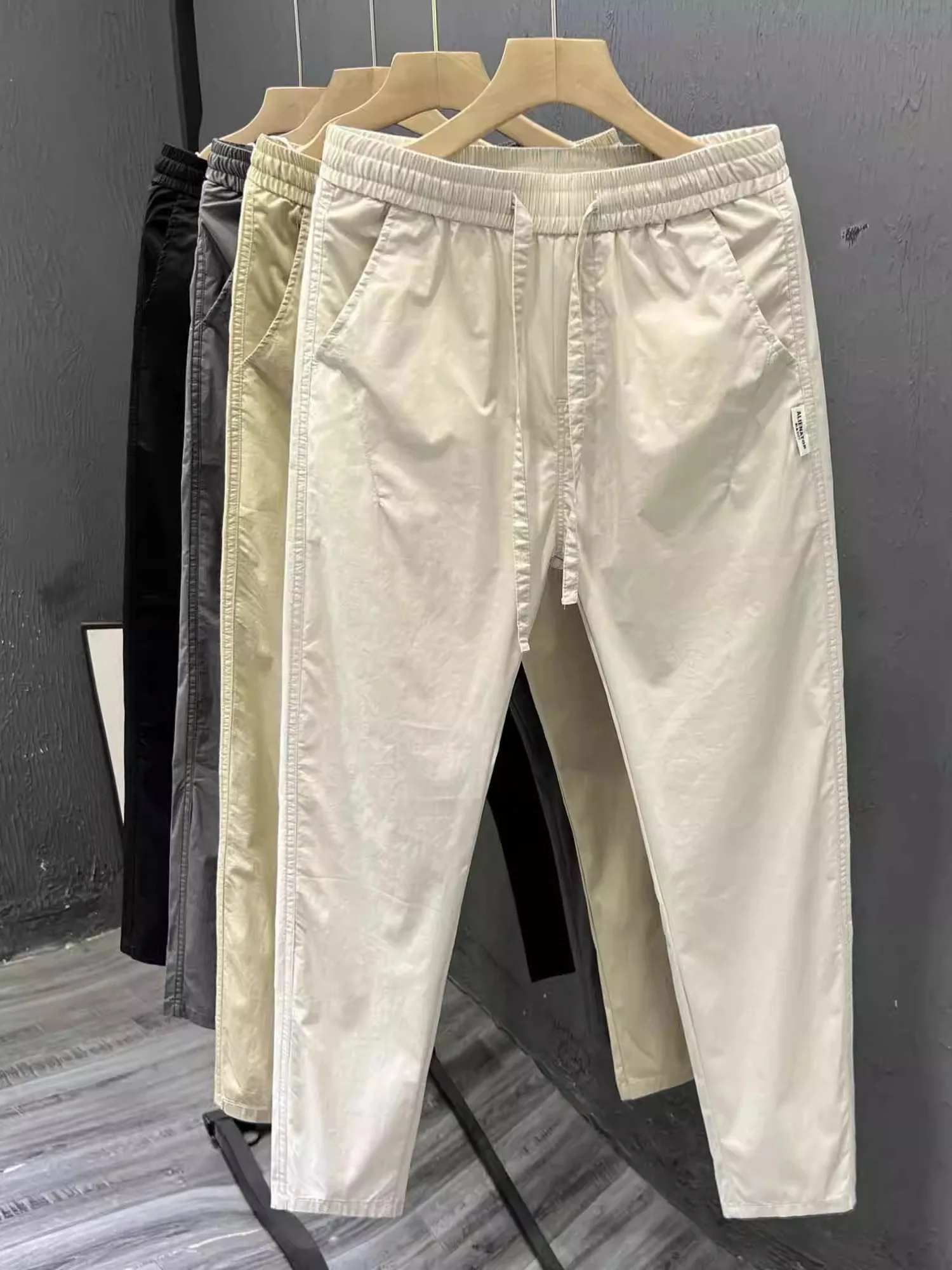 

Men's Casual Slim Fit Straight Leg Pants Autumn Trendy Thin ular Pure Color Simple Match Long Trousers Comfortable Straigh...