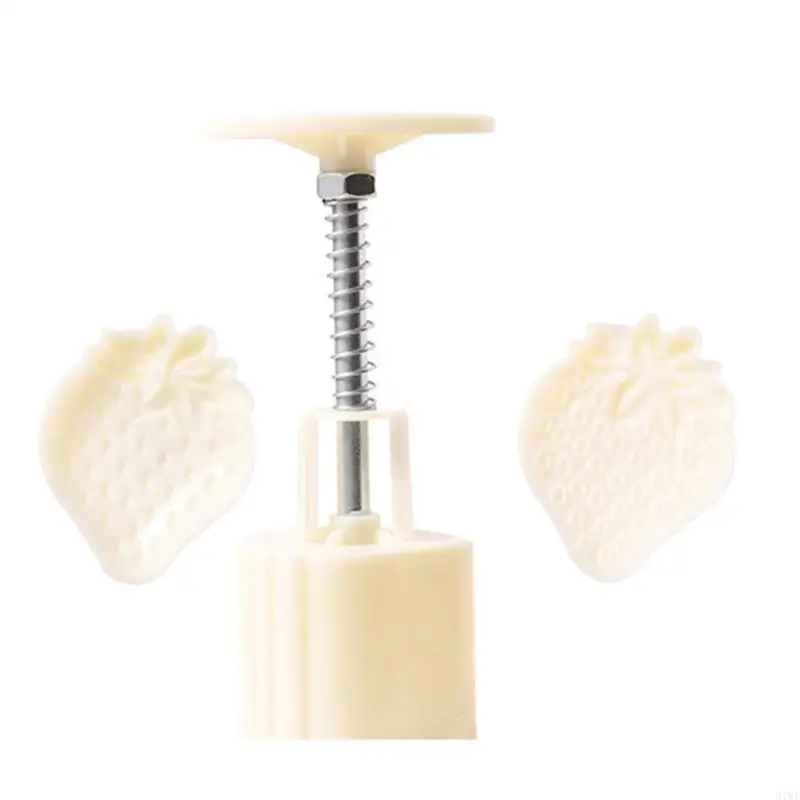 37ME Mooncake Stamps Strawberry Mooncake Moulds Mung Bean Cake Molds Plastic Mooncake Cutters Pastry Decoration Tools