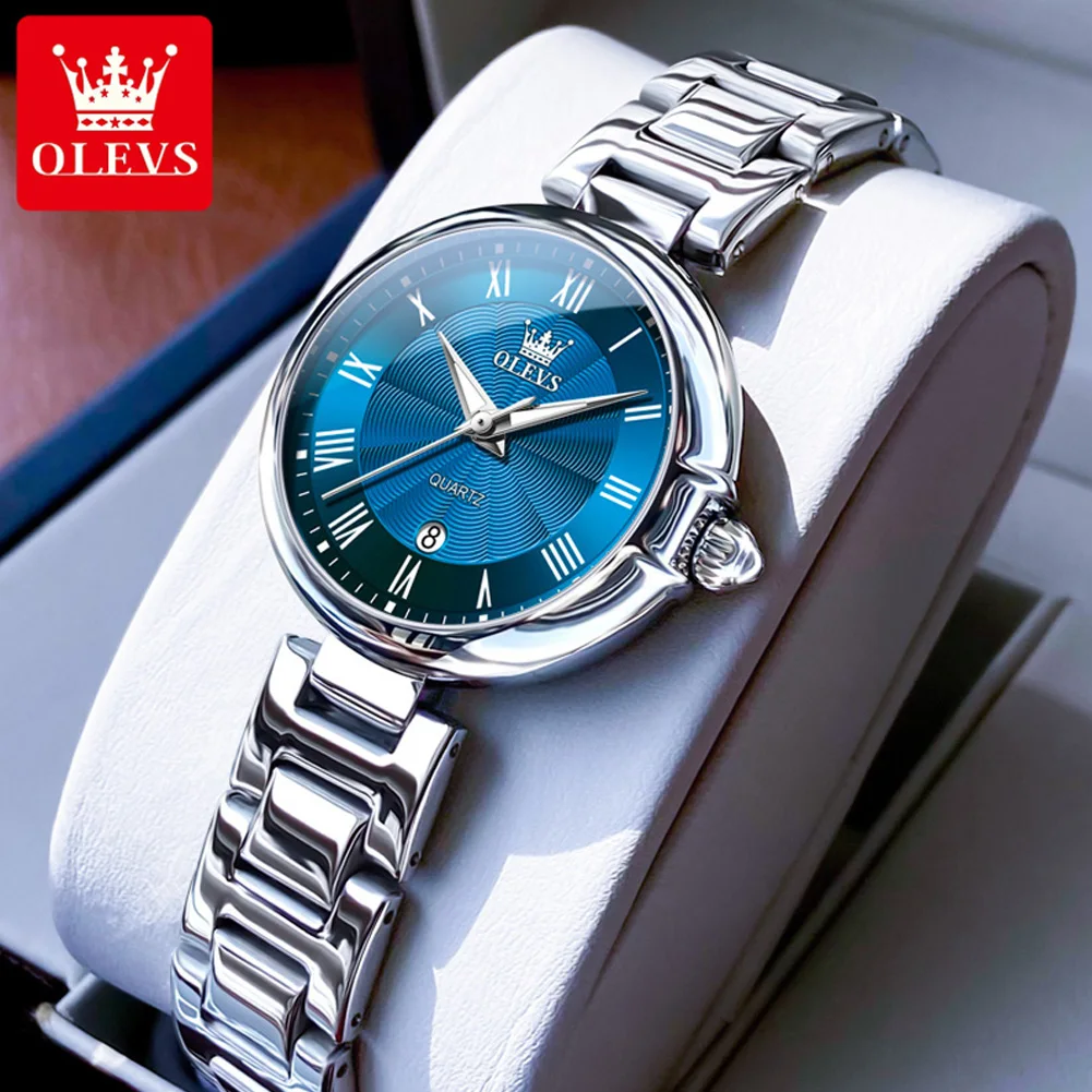 

OLEVS 5608 Women's Watches Roman Scale Auto Date Exquisite Small Dial Stainless steel Waterproof Elegant NEW Ladies' Watches