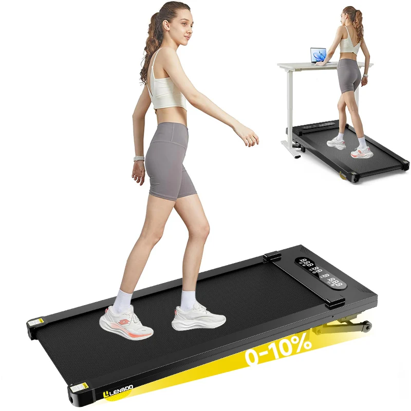 Portable 2.0HP Motor Mini Electric Walking Pad Treadmill Under Desk Exercise Machine LED Screen for Home Gym 220lbs Capacity