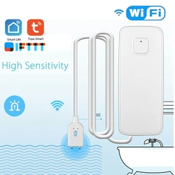 Sensor inteligente de fugas de agua, Detector de nivel de desbordamiento de inundación, sistema de alarma de sonido Smartlife para el hogar, protección de seguridad, WiFi, Tuya