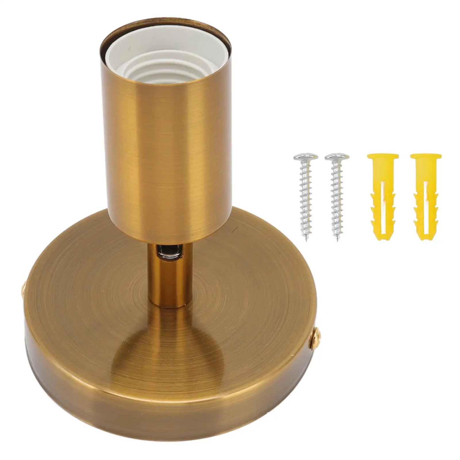 

Brushed Adjustable for e27 Bulb Holder 85-265V Easy Install Wall Socket Glossy Surface with Screw 180 Degrees Rotation