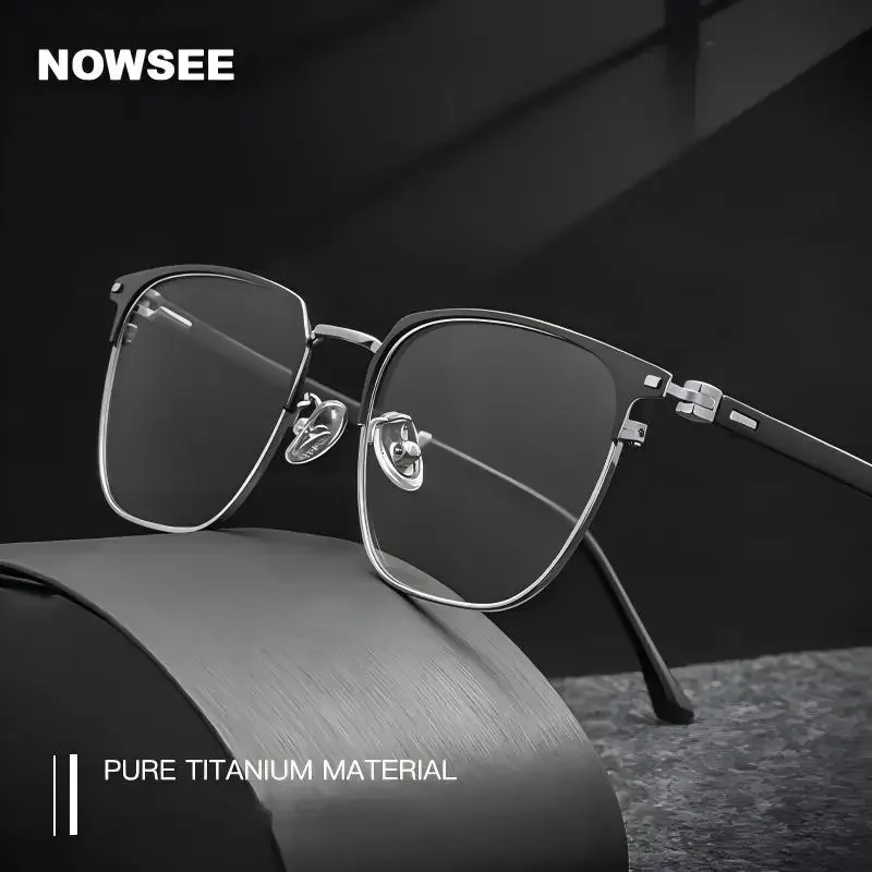 

NOWSEE Light Luxury Fashion Eyebrow Line Frame Alloy Frame Computer Anti-blue Light Prescription Glasses Myopia Pptical Glasses