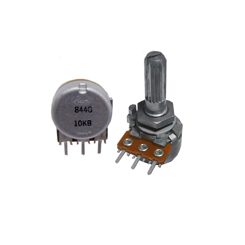 1pcs 3Pin 10k 50k 100k Origunal ALPS Type-16 B10K B50K B100K Audio Amplifier Amp Volume Single-unit Potentiometer  20mm