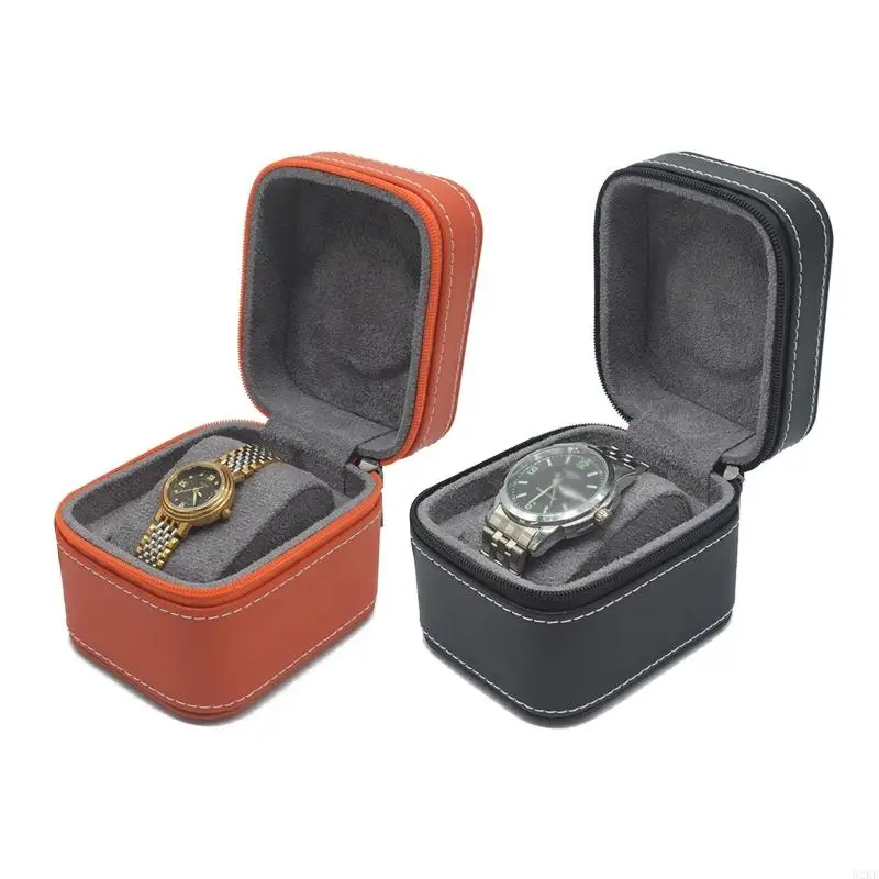 Luxuriöse Reiseuhr für Gehäuse, wasserdicht, Armbanduhr, Roll-Organizer, PU-Leder, für Armbanduhr, Schmuck, Display, kommerziell, G – Detail 1