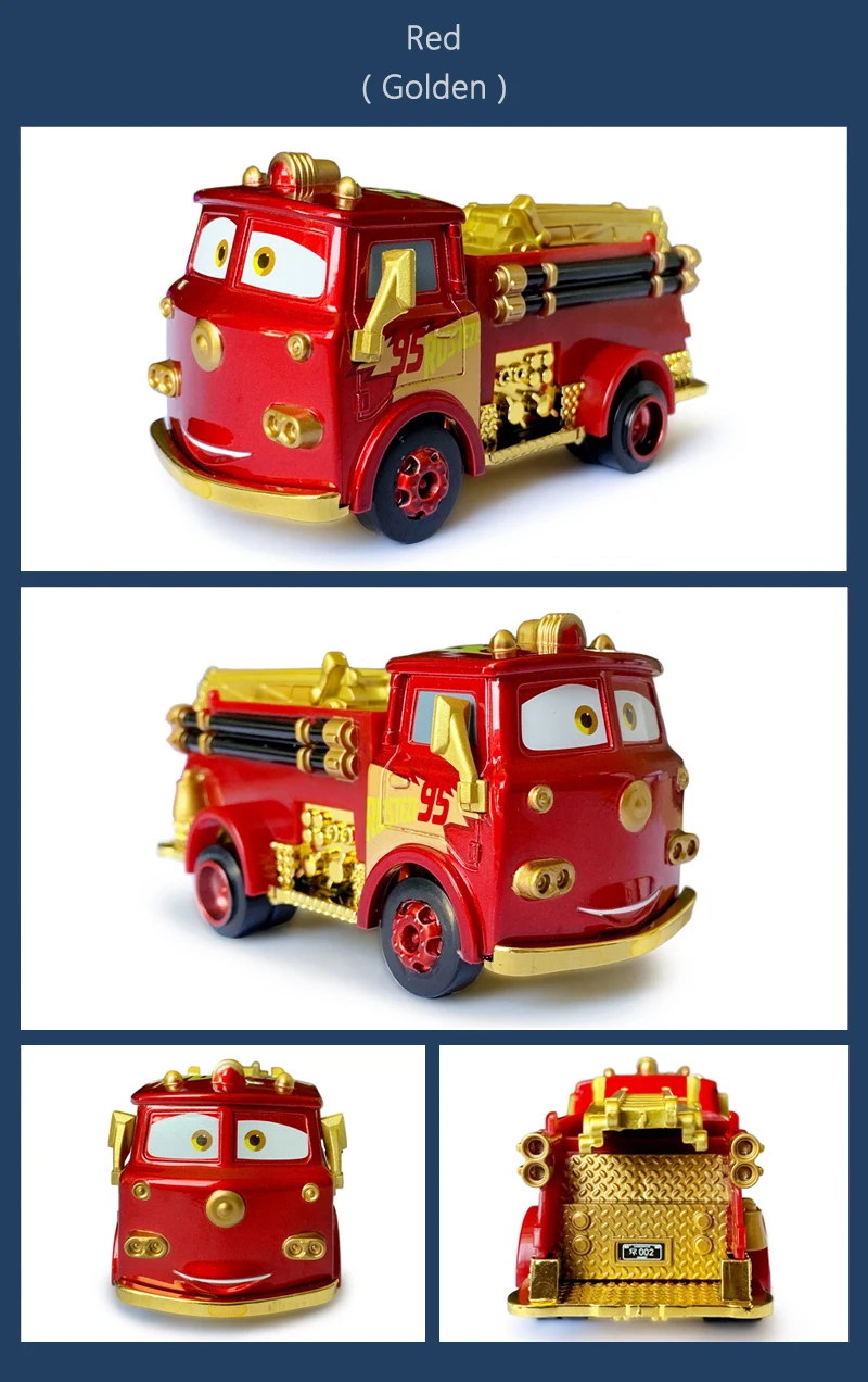 Cars 2 3 Lightning McQueen Mater Sheriff Flo Doc Hudson Rot 1:55 Legierungs-Druckguss-Automodell Kinderspielzeug Geschenk – Detail 17