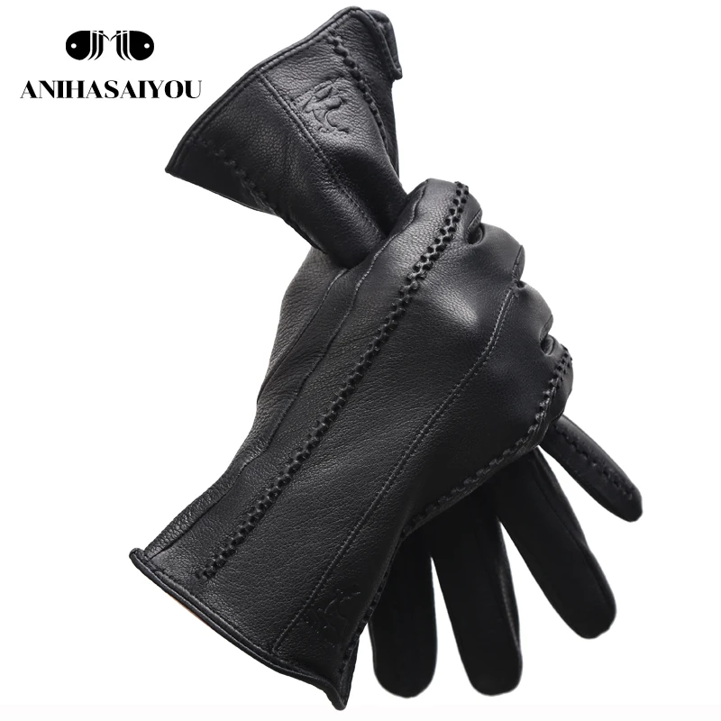 2024 Fashion sheepskin women\'s gloves,Brand women\'s leather gloves,winter outdoor Keep warm touch gloves-2226F