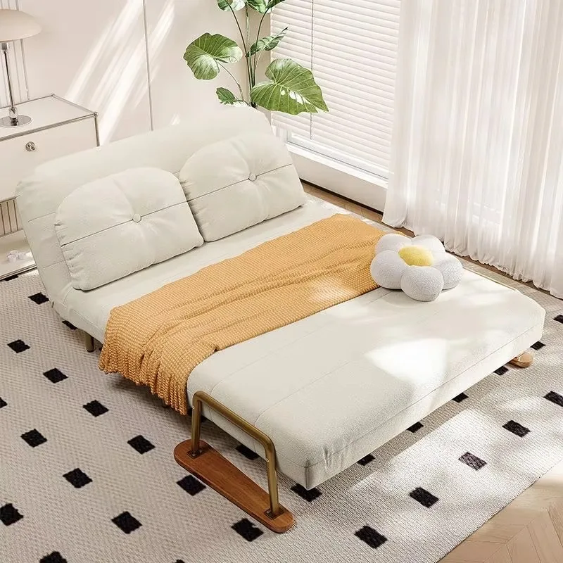 Adjustable, Modern Fabric Sofa Can Push and Pull Dual-use Multifunctional Home Life Double Sofa Bed
