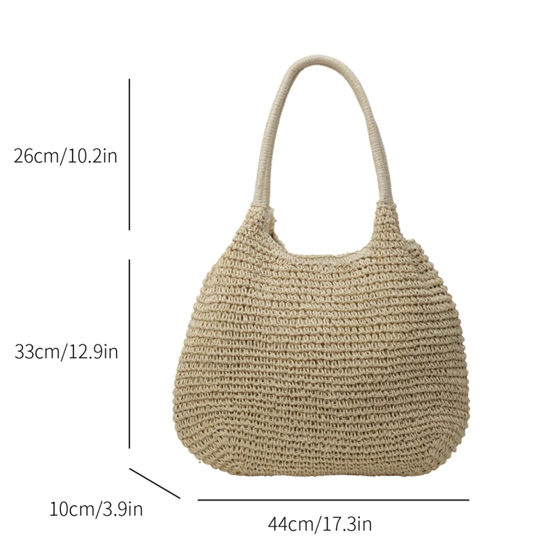 Bolso informal de verano para mujer, bandolera de paja tejida hecha a mano, bolso de mano de gran capacidad, bolsos de lujo para mujer, bolsos de diseñador