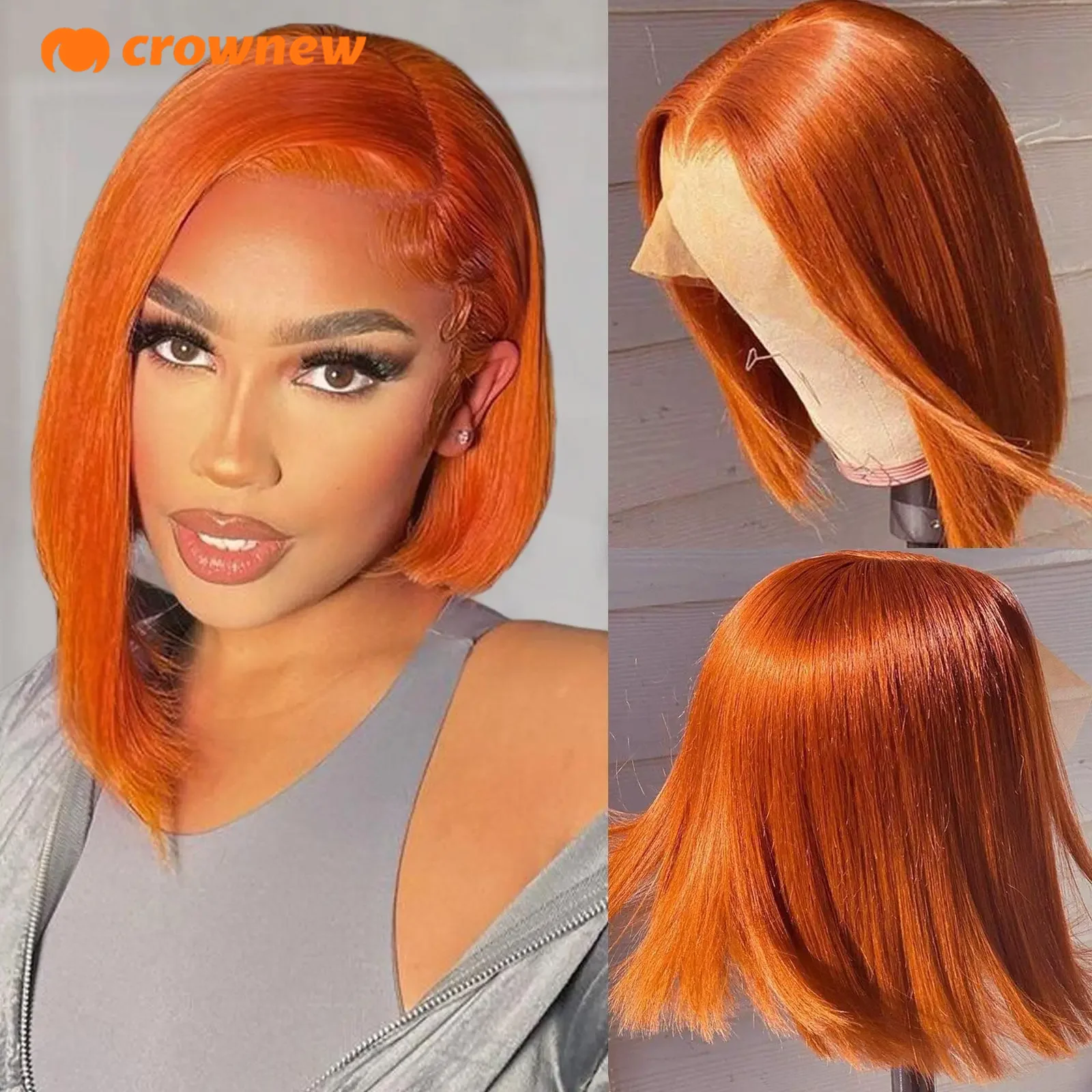 

Bob Wigs Human Hair 100% Ginger Lace Front Wig Human Hair Straight Lace Front Wigs Human Hair 13X4 Hd Lace Frontal Wig For Women