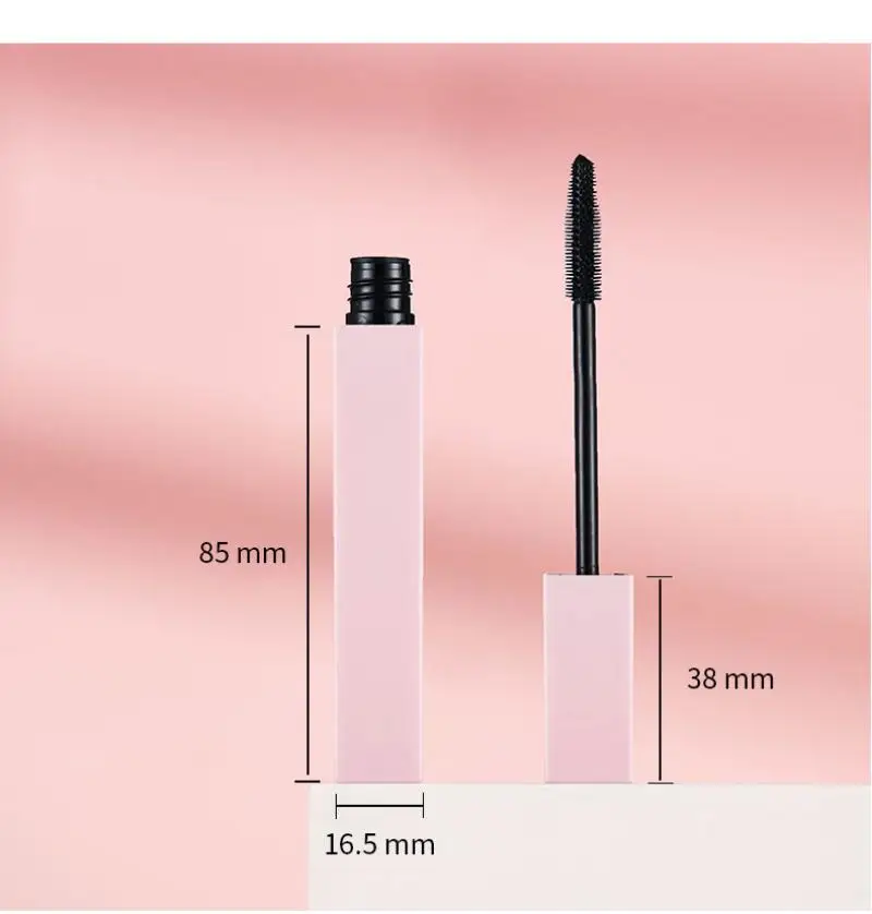 4D Zijdevezel Aangepast Logo Mascara Wreedheid Gratis Wimper Verlenging Mascara Make-up Vegan Waterproof Roze Mascara Private Label