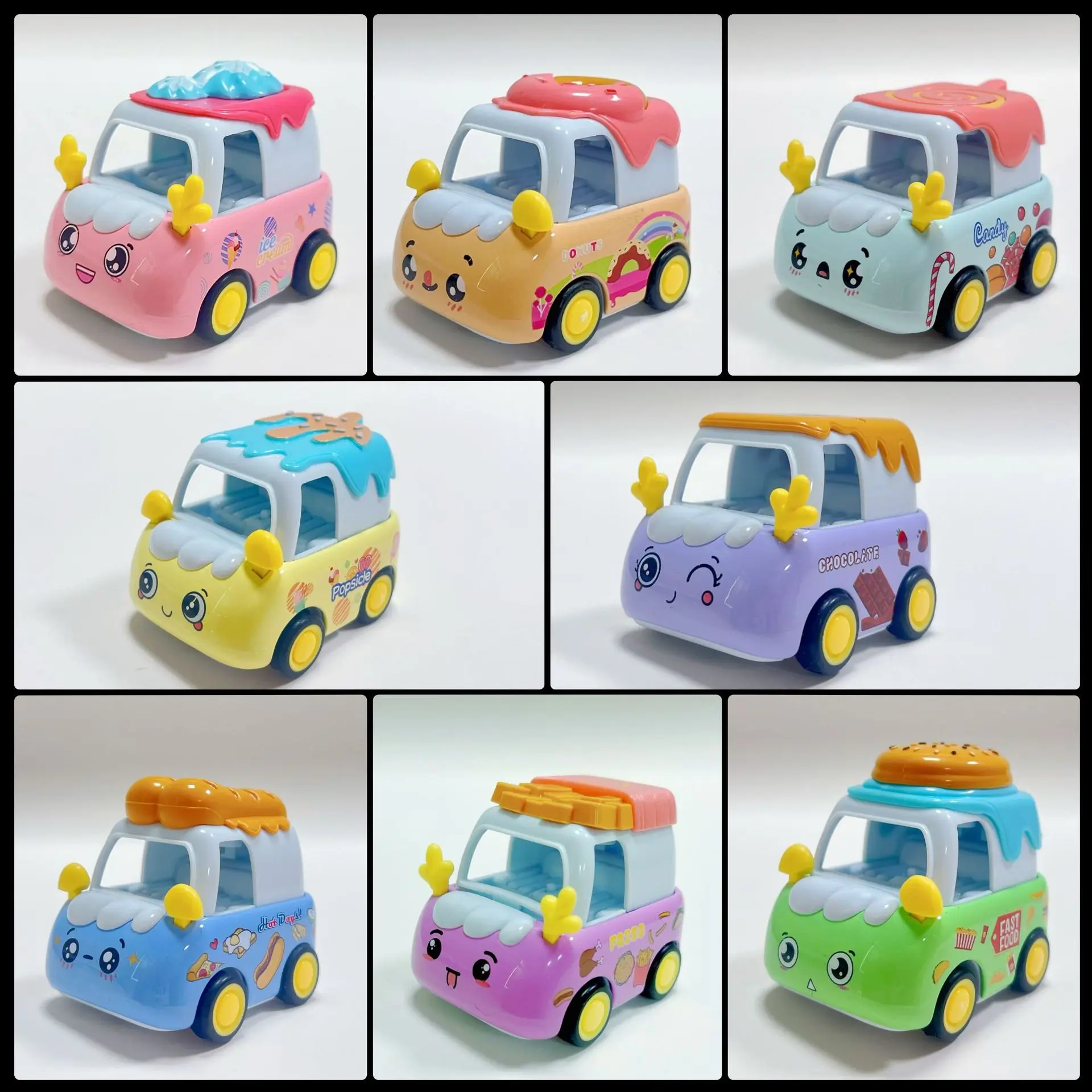 1pcs Simulation Cartoon Pull Back Alloy Car Food Burger Metal Car Model Toys Doll Machine Twister Toys Children Educational Toys