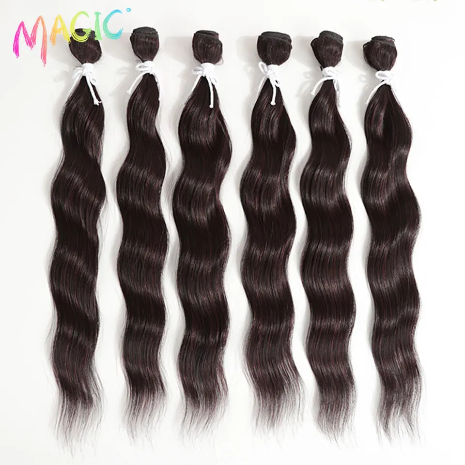 ماجيك موجة المياه حزم الشعر وصلات شعر صناعية أومبير شعر أشقر نسج حزم 20 "فضفاض عميق ارتفاع درجة الحرارة الألياف #2